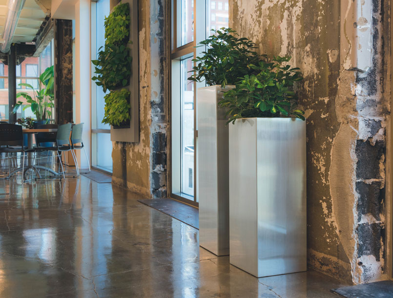 Aluminum-Planters aluminum planters in biophilic office